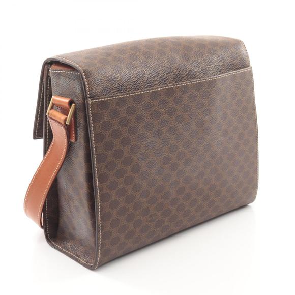 Celine Leather Shoulder Canvas Bag Macadam Brown - Picture 1 of 8